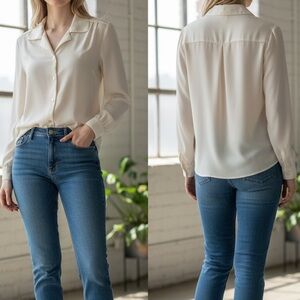 ERENA Elegant Cream Blouse SIZE 6